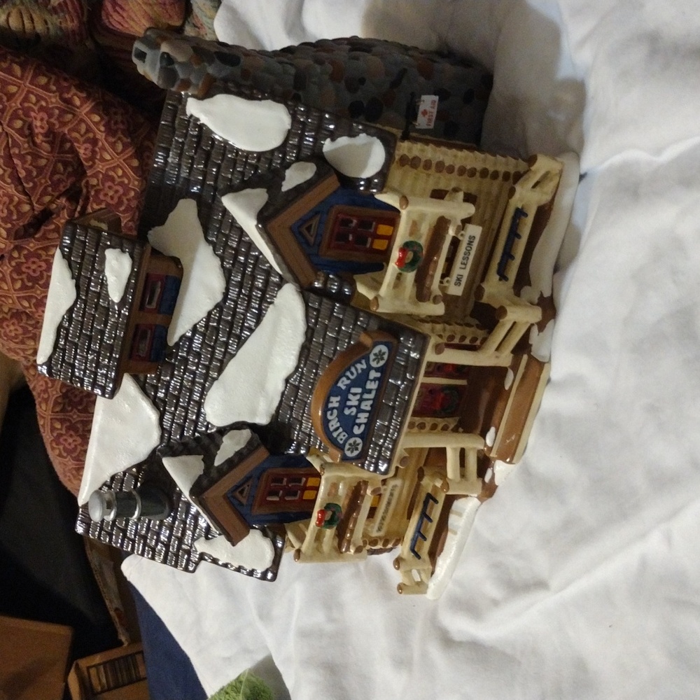 Vintage Birch Run Ski Chalet Original Snow Village